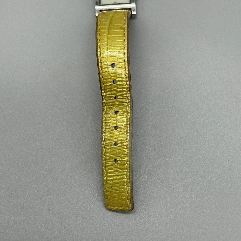 Skagen 528SSLE8A Womens Watch 20mm White Dial Yellow Leather Dress New Battery
